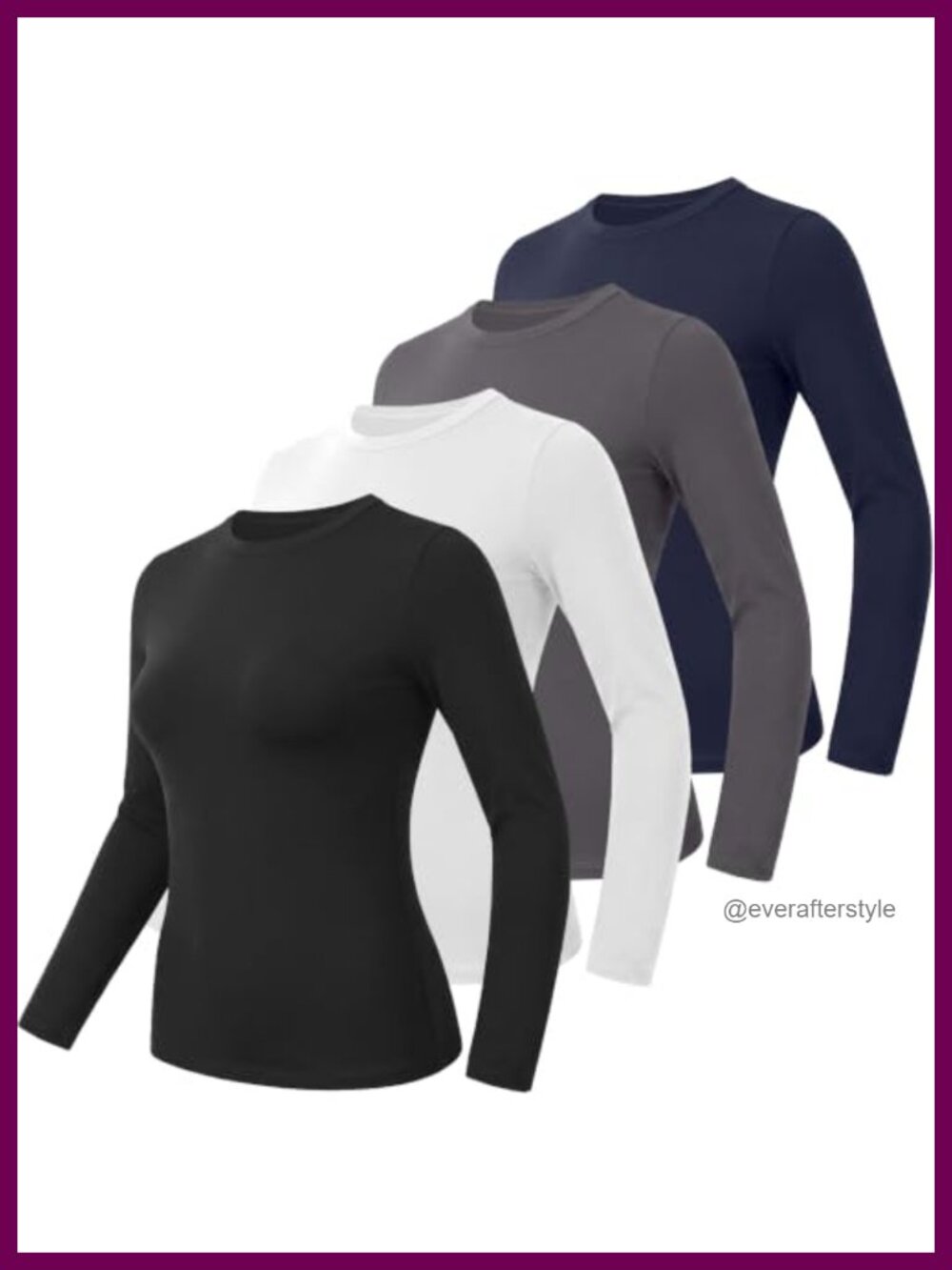 Long Sleeve Crew Neck Slim Fit T Shirt Women's Basic Workout Top